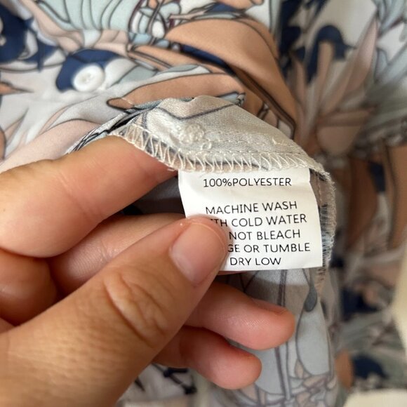 Bohme Quincey Button Down Womens XS Blue Floral Collared Button Front NWOT Boho - Picture 6 of 8